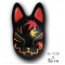 FOX Japanese KITSUNE mask  ⛩ Fushimi Inari ⛩ Lucky fortune mascot charm maple